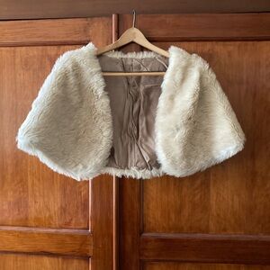 Vintage Sears “The Fashion Place” Faux Fur Weap - Cream